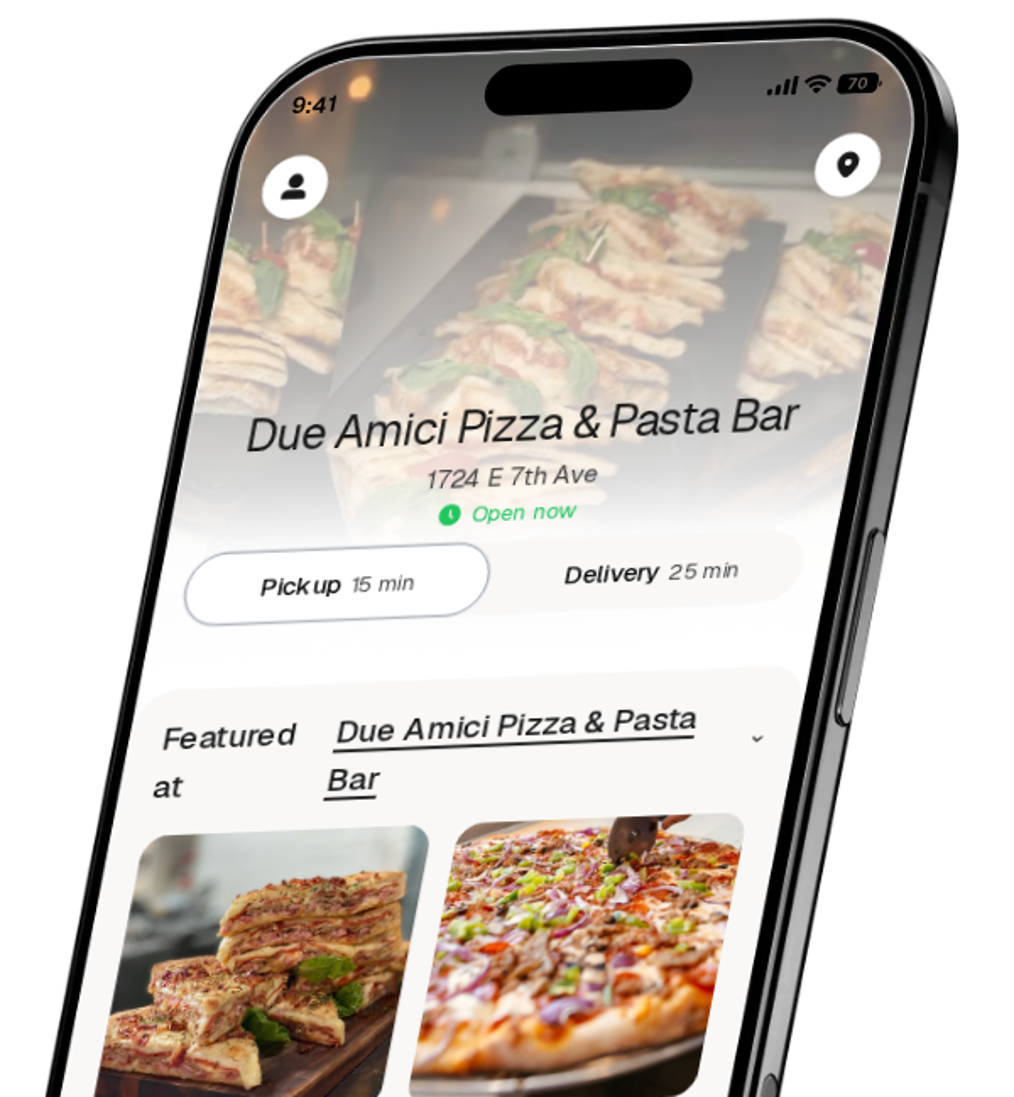 Due Amici Pizza & Pasta Bar app preview
