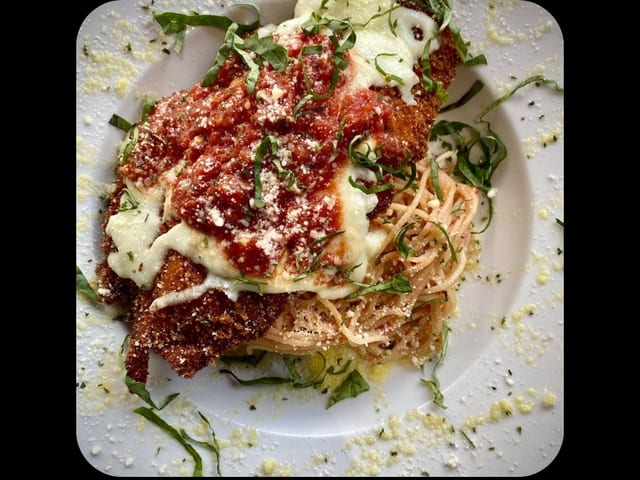 Chicken Parmigiana Entrée.